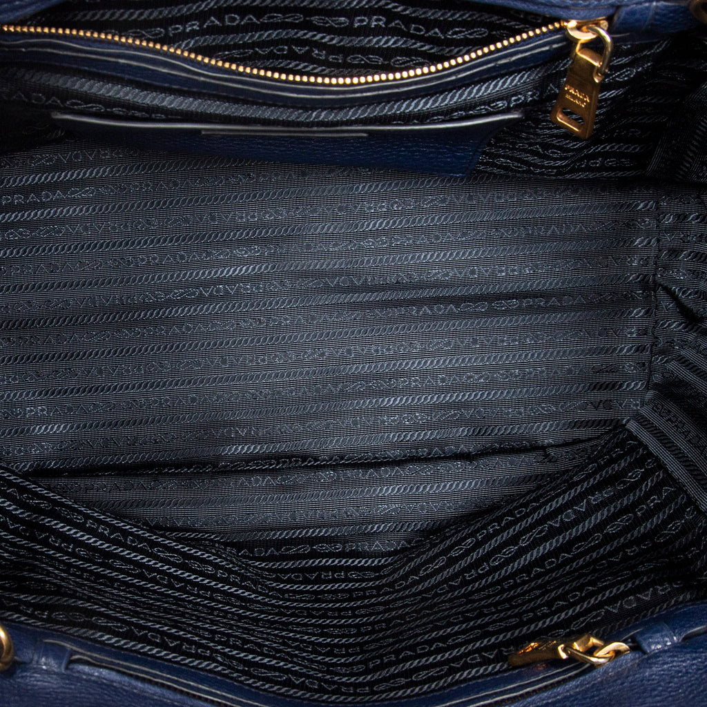 Handbag Horizontal Tote Royal Blue Vitello Daino Leather