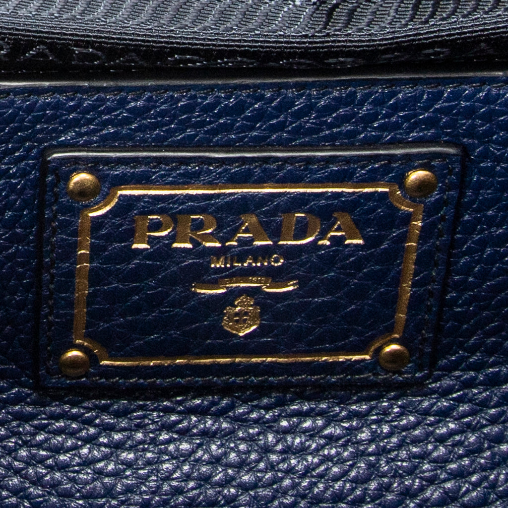 Handbag Horizontal Tote Royal Blue Vitello Daino Leather