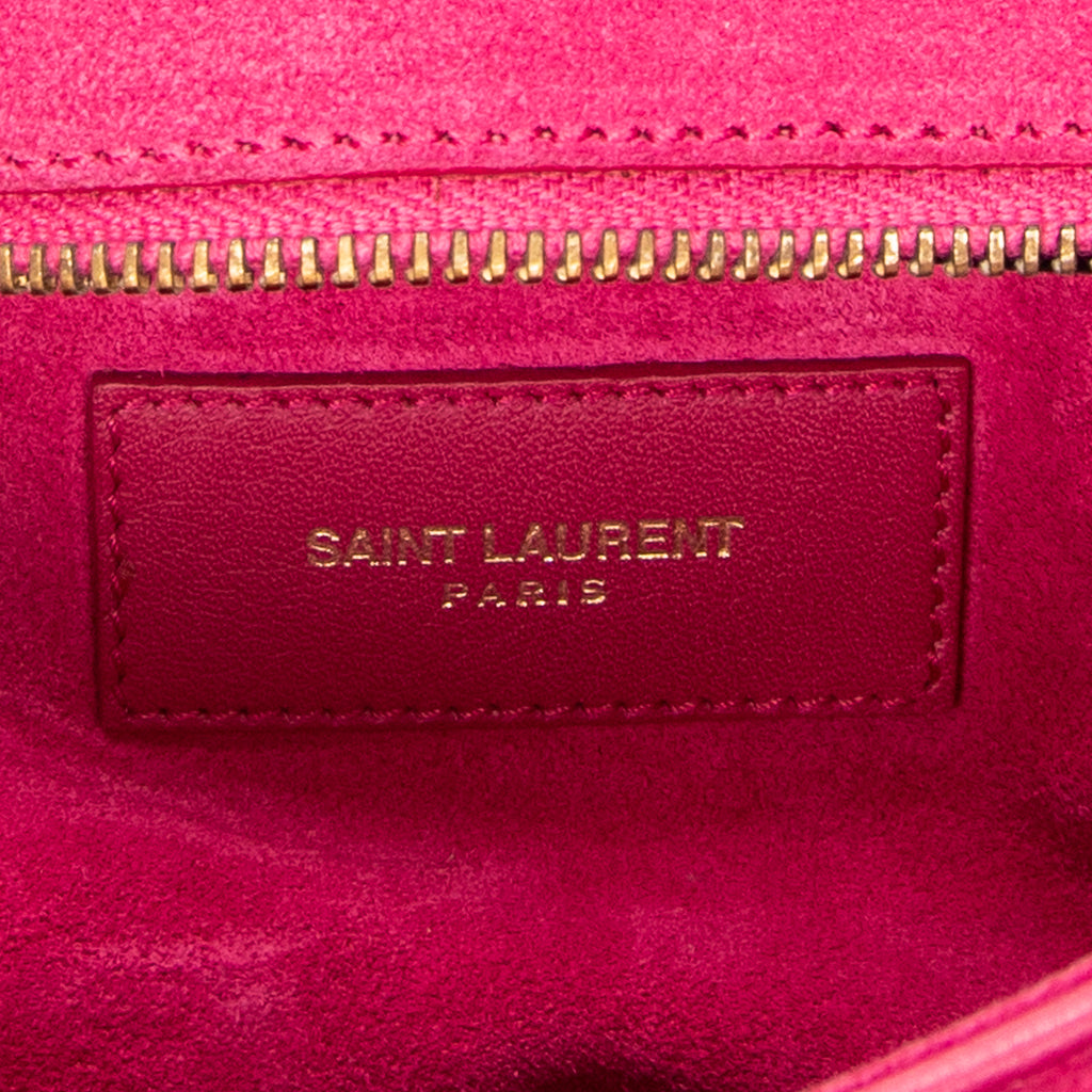Shoulder Bag Ligne Y Flap Crossbody Fuchsia Pink Calfskin Leather