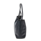 Shoulder Bag East West Shopping Tote Navy Calfskin Leather