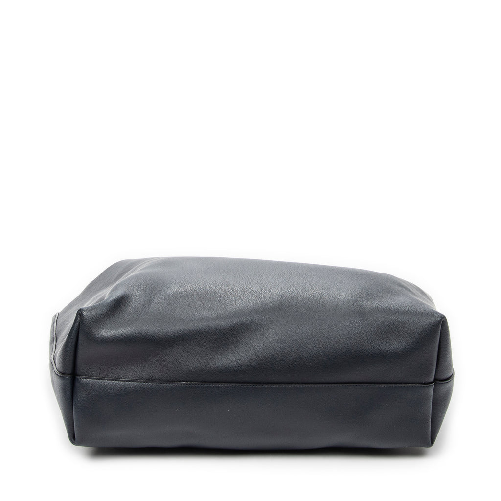 Shoulder Bag East West Shopping Tote Navy Calfskin Leather
