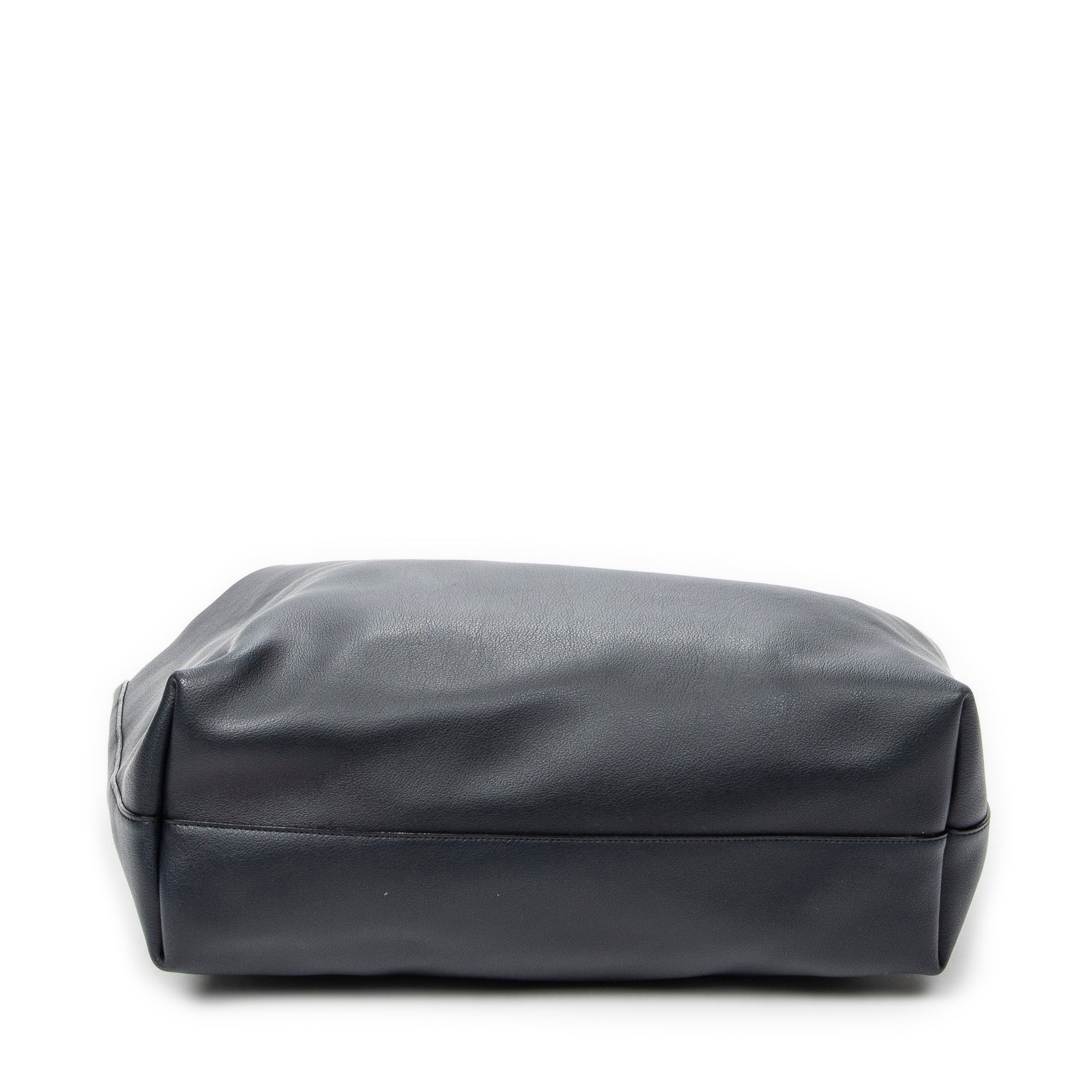 Shoulder Bag East West Shopping Tote Navy Calfskin Leather