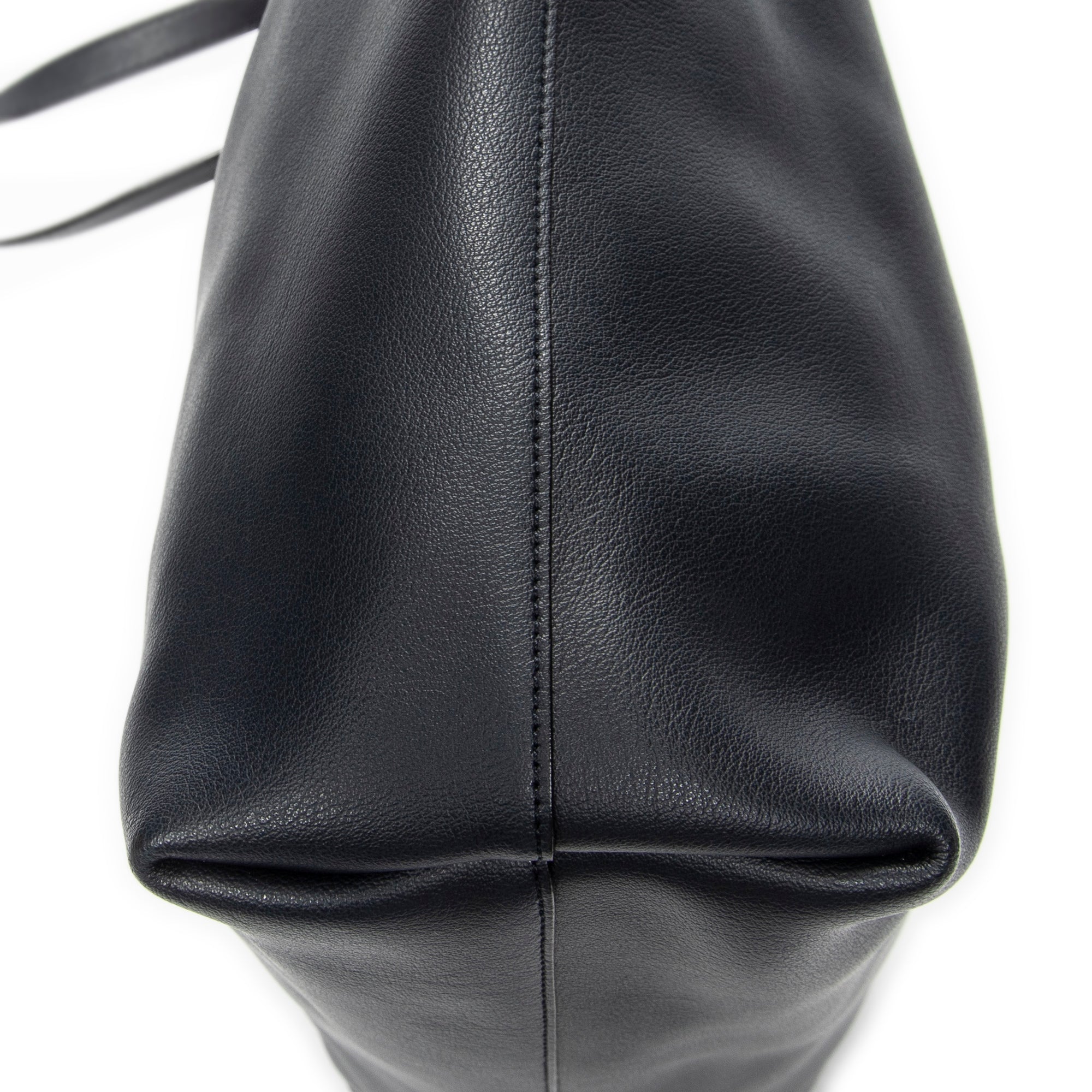 Shoulder Bag East West Shopping Tote Navy Calfskin Leather