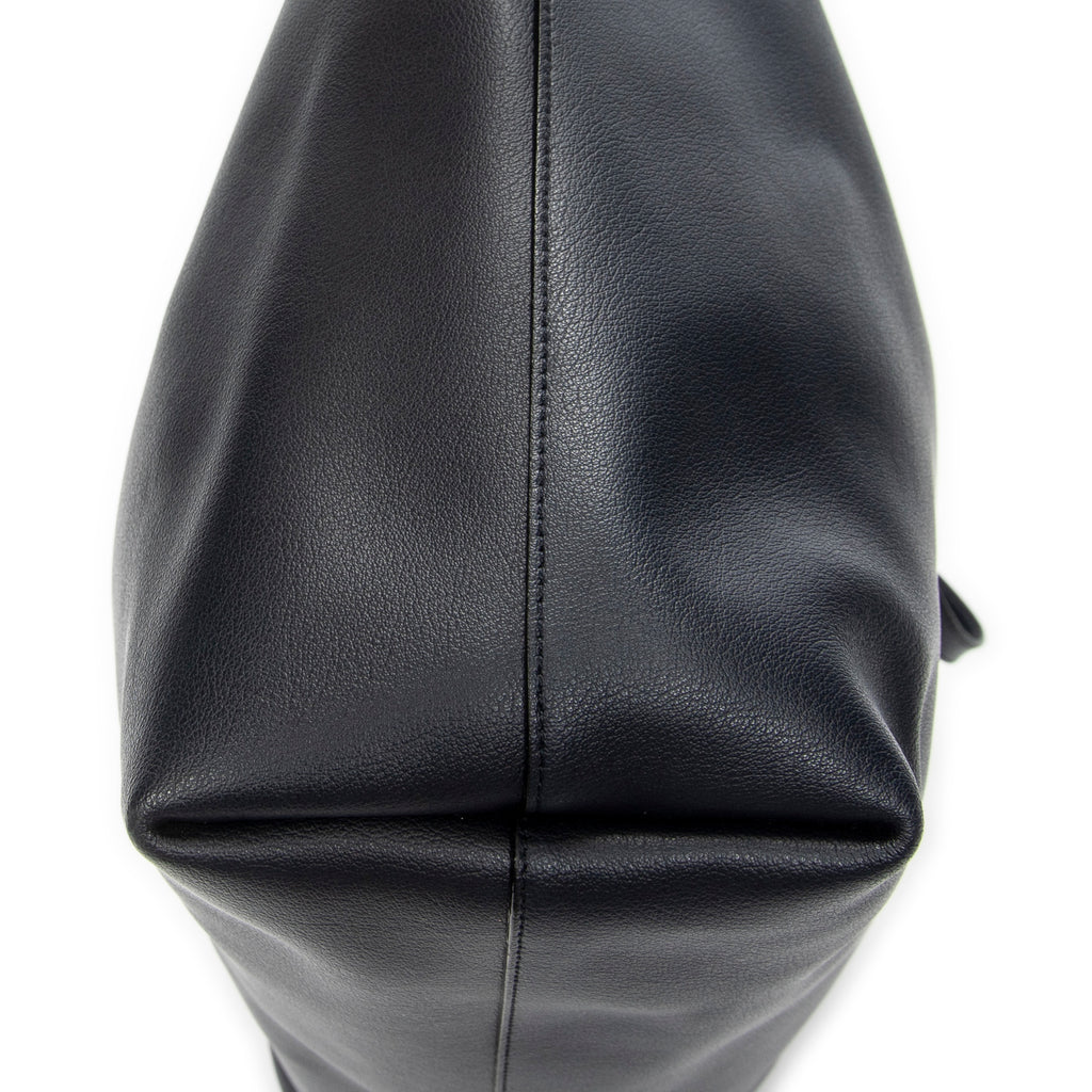 Shoulder Bag East West Shopping Tote Navy Calfskin Leather