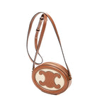 Shoulder Bag Triomphe Oval Crossbody Brown Calfskin Leather