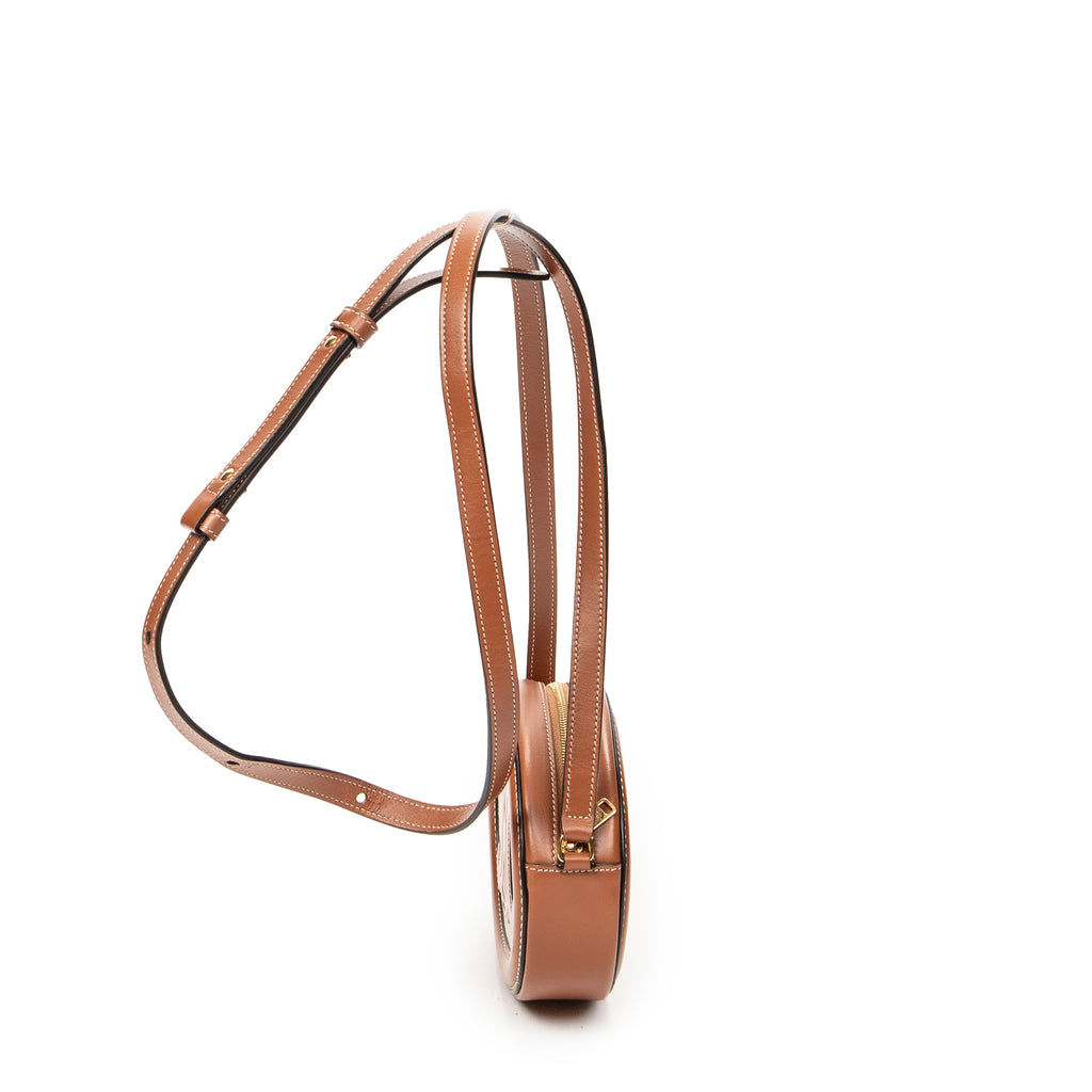 Shoulder Bag Triomphe Oval Crossbody Brown Calfskin Leather