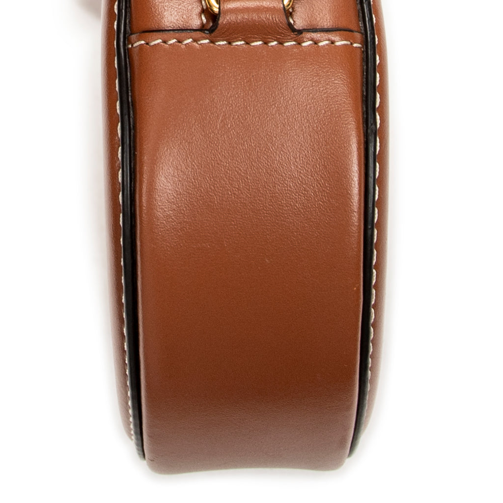 Shoulder Bag Triomphe Oval Crossbody Brown Calfskin Leather