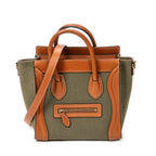 Shoulder Bag Micro Luggage Brown Canvas