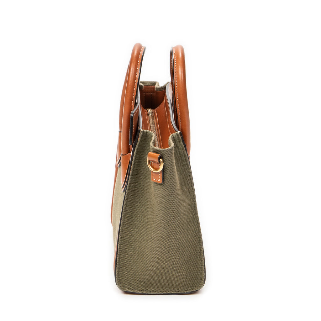 Shoulder Bag Micro Luggage Brown Canvas