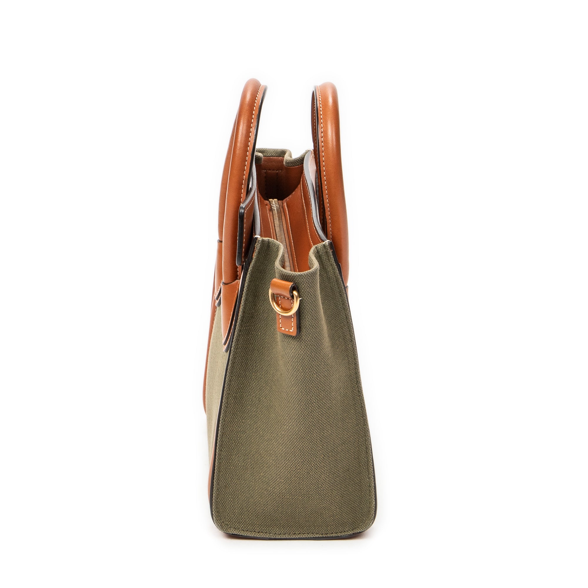 Shoulder Bag Micro Luggage Brown Canvas