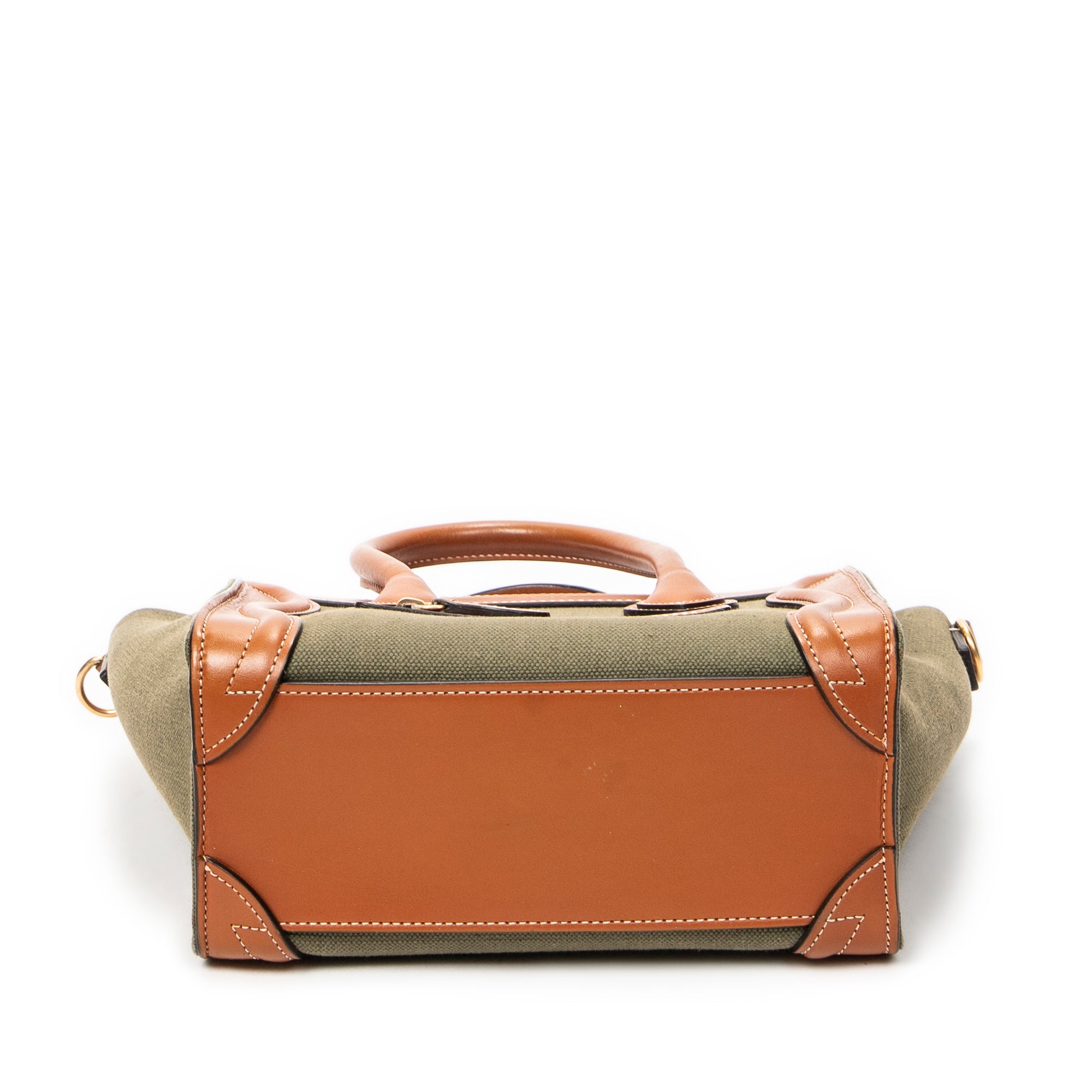 Shoulder Bag Micro Luggage Brown Canvas