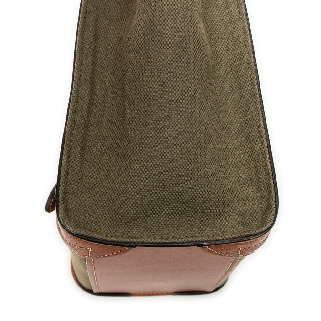 Shoulder Bag Micro Luggage Brown Canvas