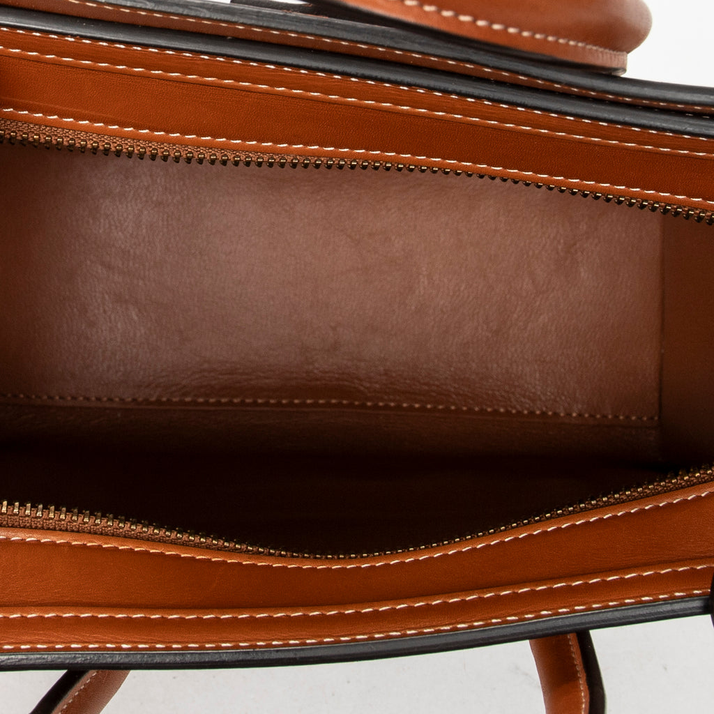 Shoulder Bag Micro Luggage Brown Canvas