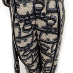 Shoulder Bag Mini Saddle Bag Navy Oblique Jacquard Canvas