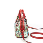 Shoulder Bag Mini Boston Crossbody Red Blooms Supreme Coated Canvas