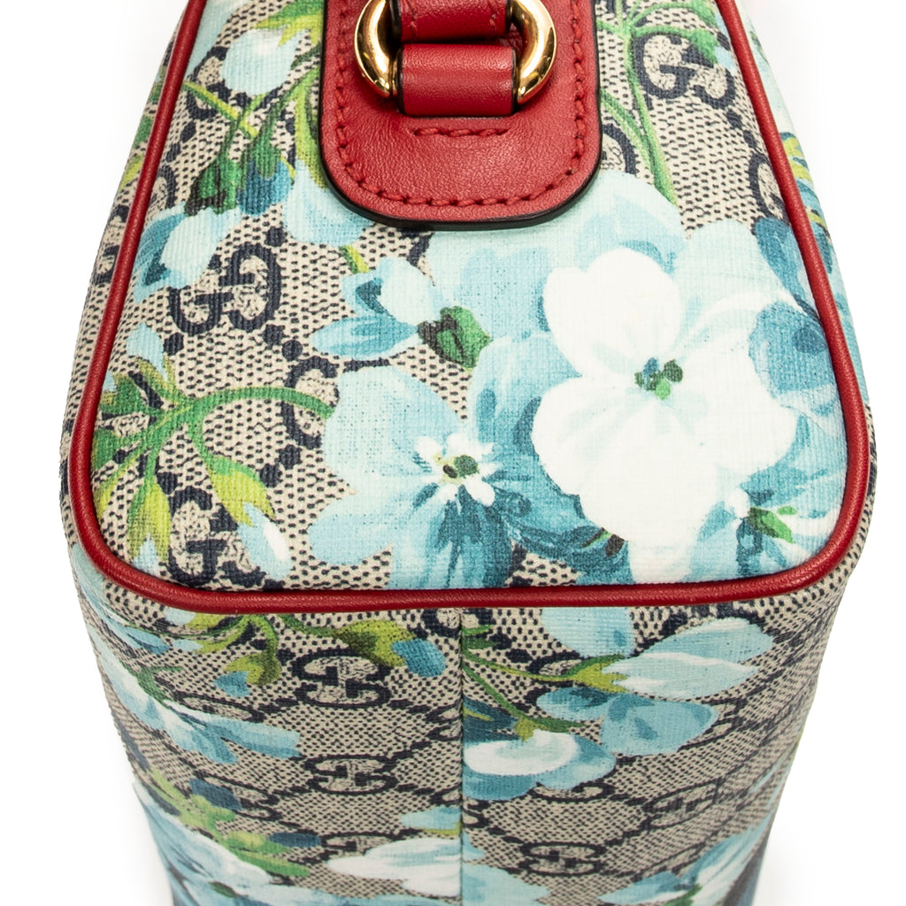 Shoulder Bag Mini Boston Crossbody Red Blooms Supreme Coated Canvas