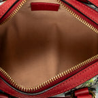 Shoulder Bag Mini Boston Crossbody Red Blooms Supreme Coated Canvas