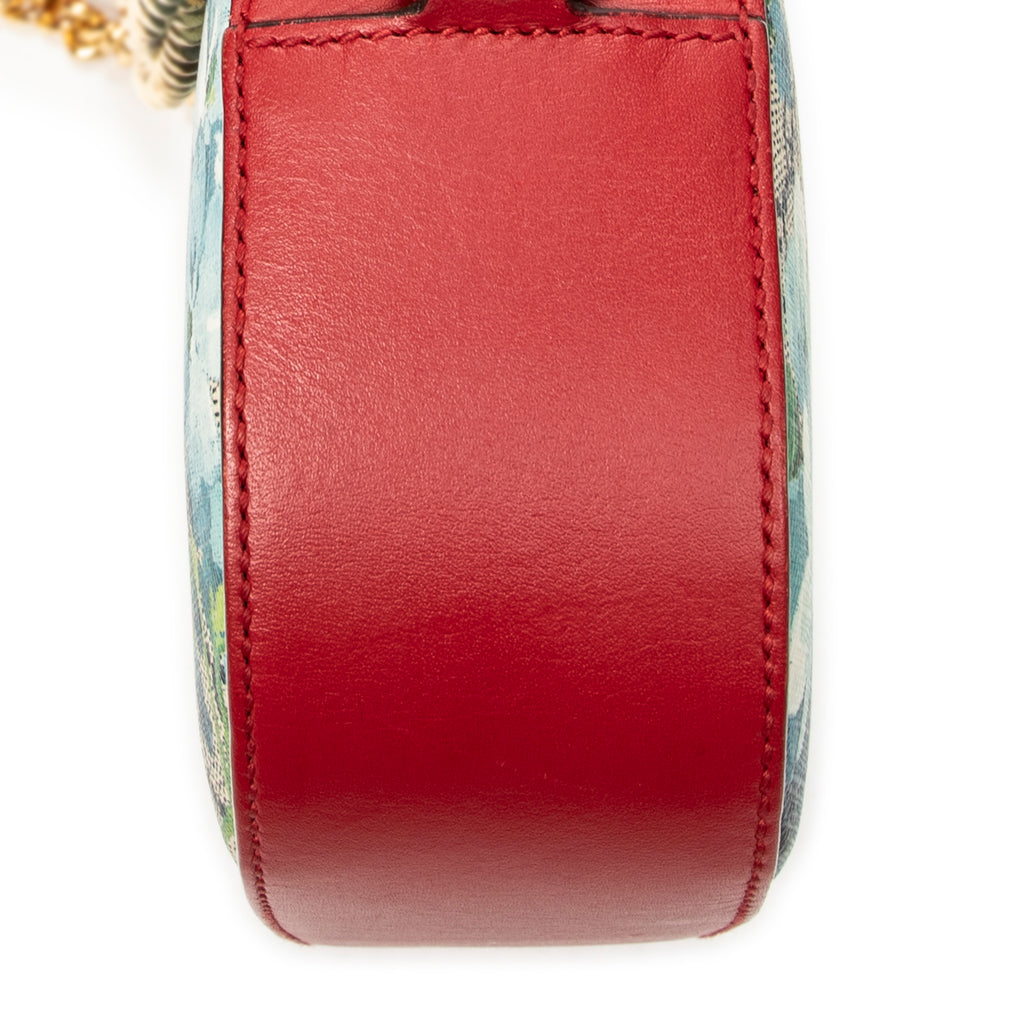 Shoulder Bag Chain Camera Crossbody Red Blooms Supreme Coated Canvas