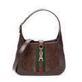 Shoulder Bag Medium Web Jackie 1961 Brown Suede Leather