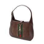 Shoulder Bag Medium Web Jackie 1961 Brown Suede Leather