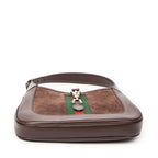 Shoulder Bag Medium Web Jackie 1961 Brown Suede Leather