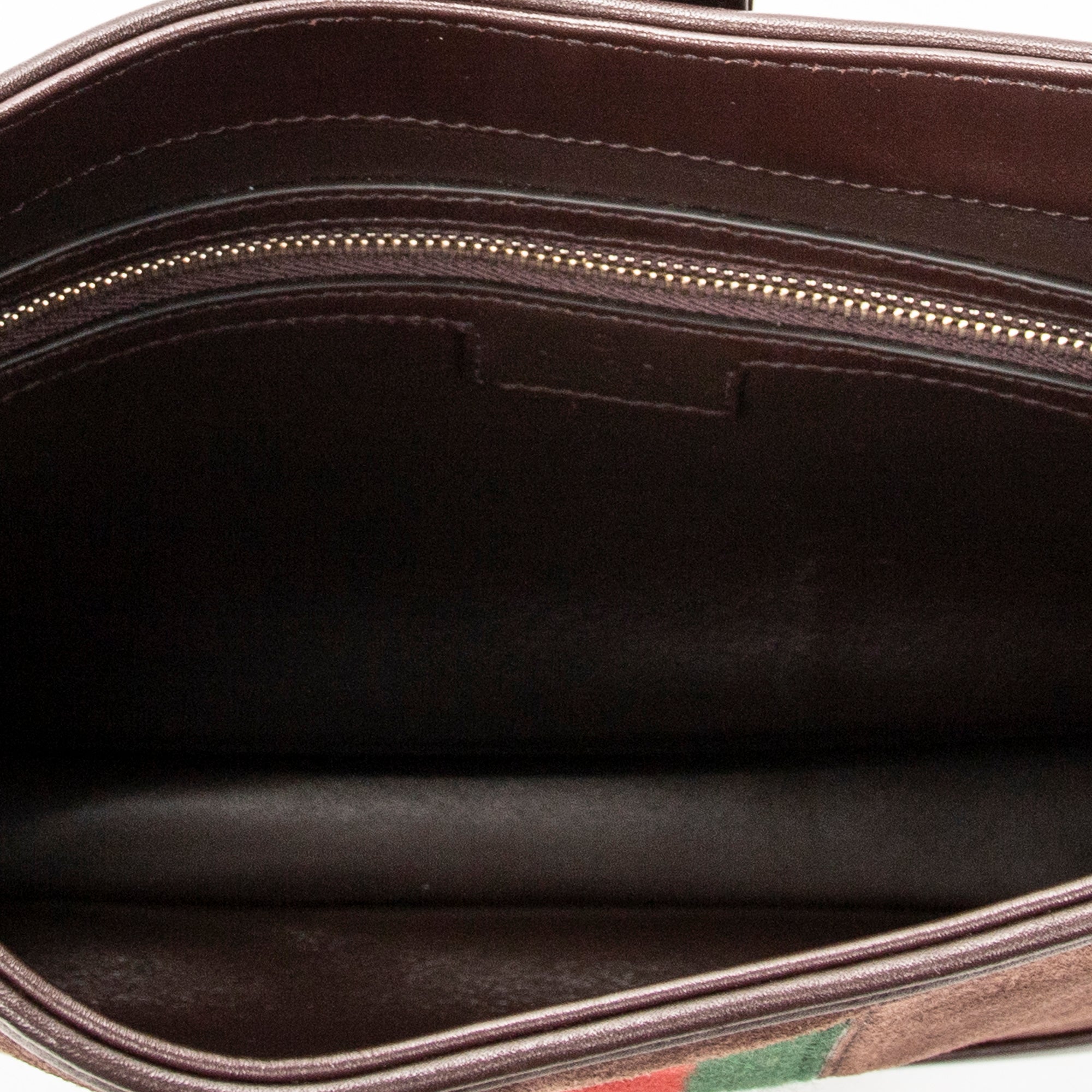 Shoulder Bag Medium Web Jackie 1961 Brown Suede Leather