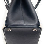 Shoulder Bag Small Striped Galleria Double Zip Tote Navy Saffiano Leather