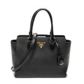 Shoulder Bag Small Convertible Tote Black Saffiano Leather