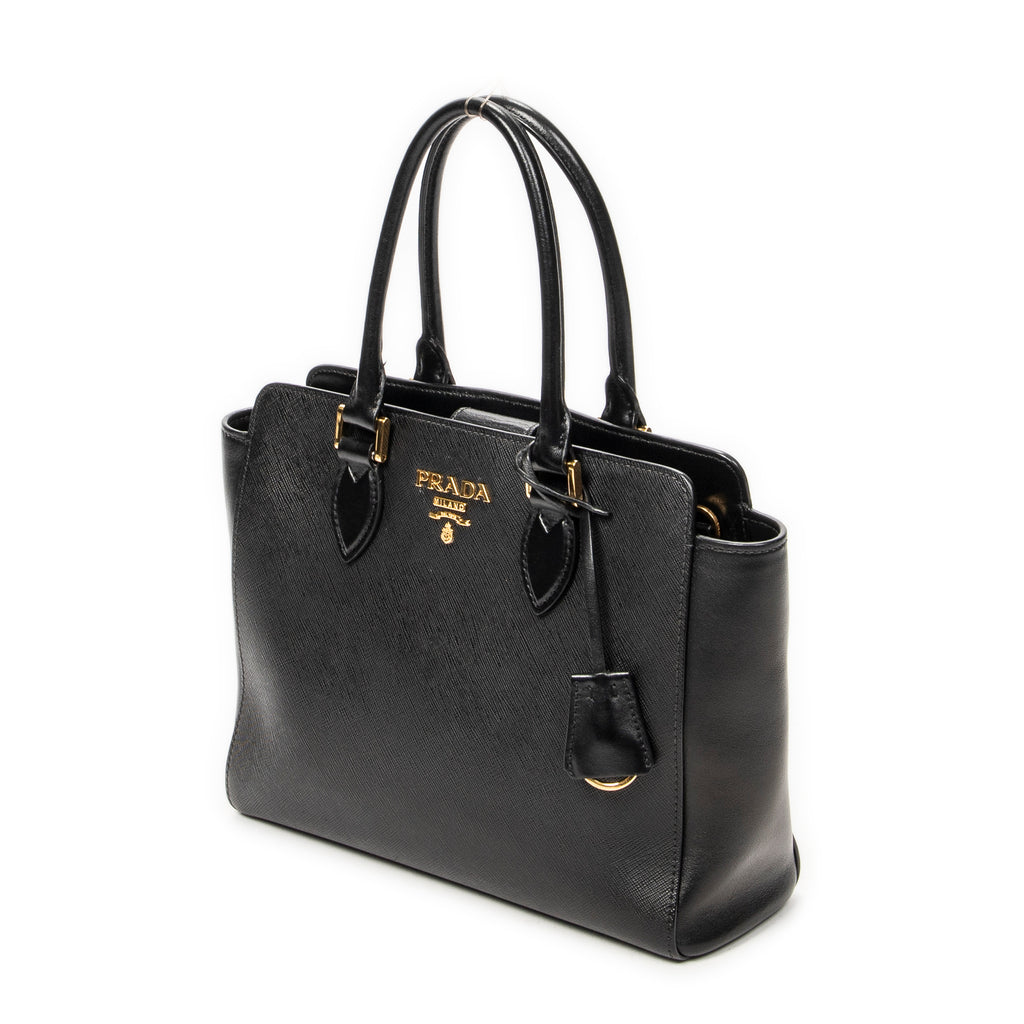 Shoulder Bag Small Convertible Tote Black Saffiano Leather