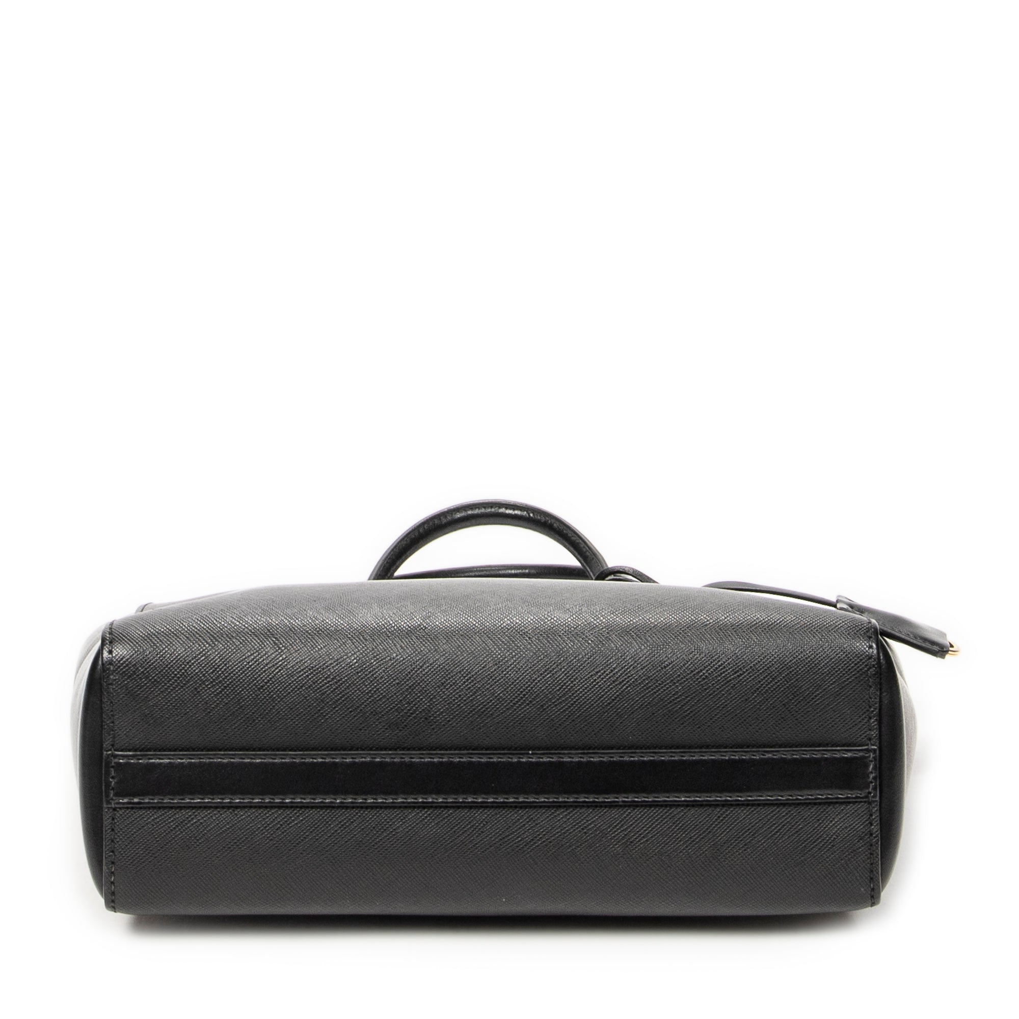 Shoulder Bag Small Convertible Tote Black Saffiano Leather