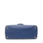 Shoulder Bag Cuir Double Handle Tote Navy Saffiano Leather