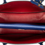 Shoulder Bag Cuir Double Handle Tote Navy Saffiano Leather