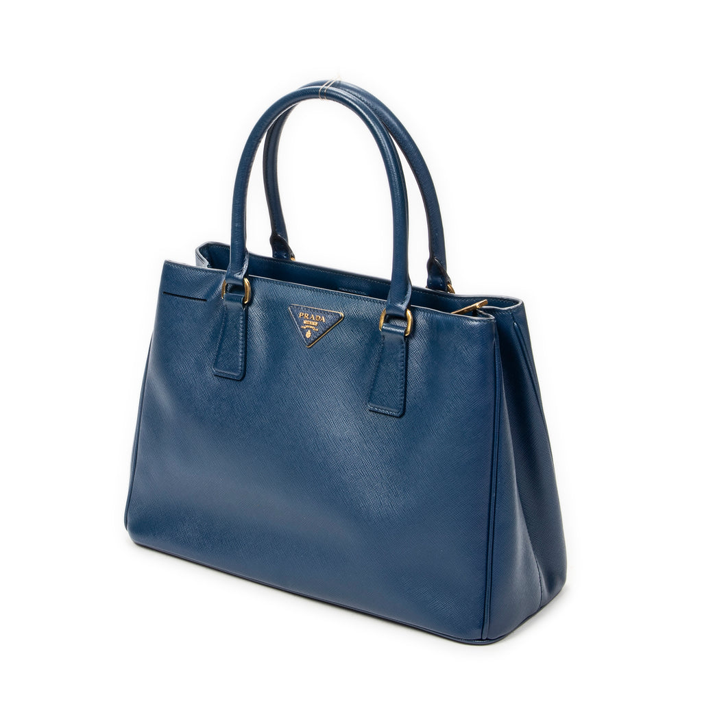 Shoulder Bag Medium Open Tote Navy Saffiano Leather