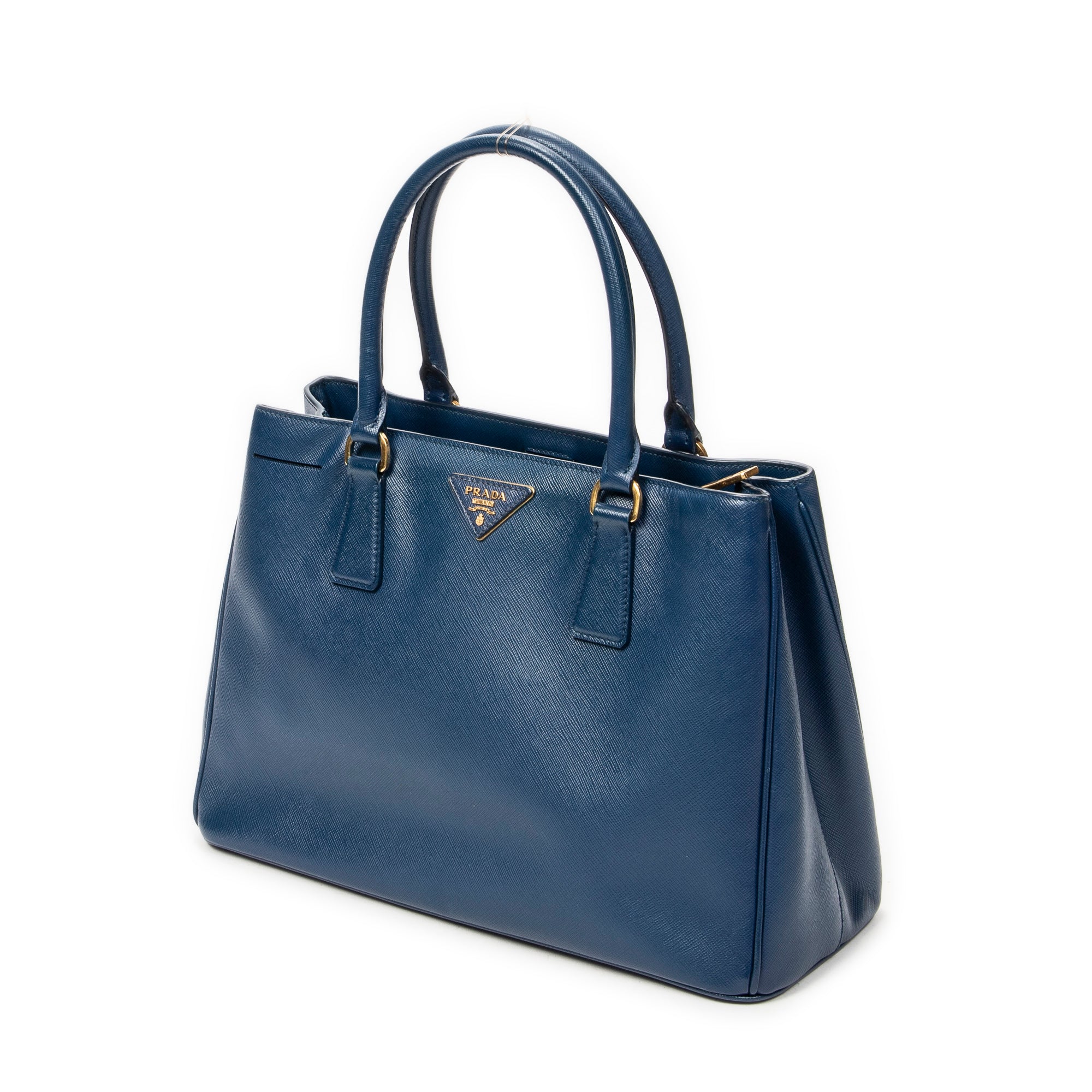 Shoulder Bag Medium Open Tote Navy Saffiano Leather