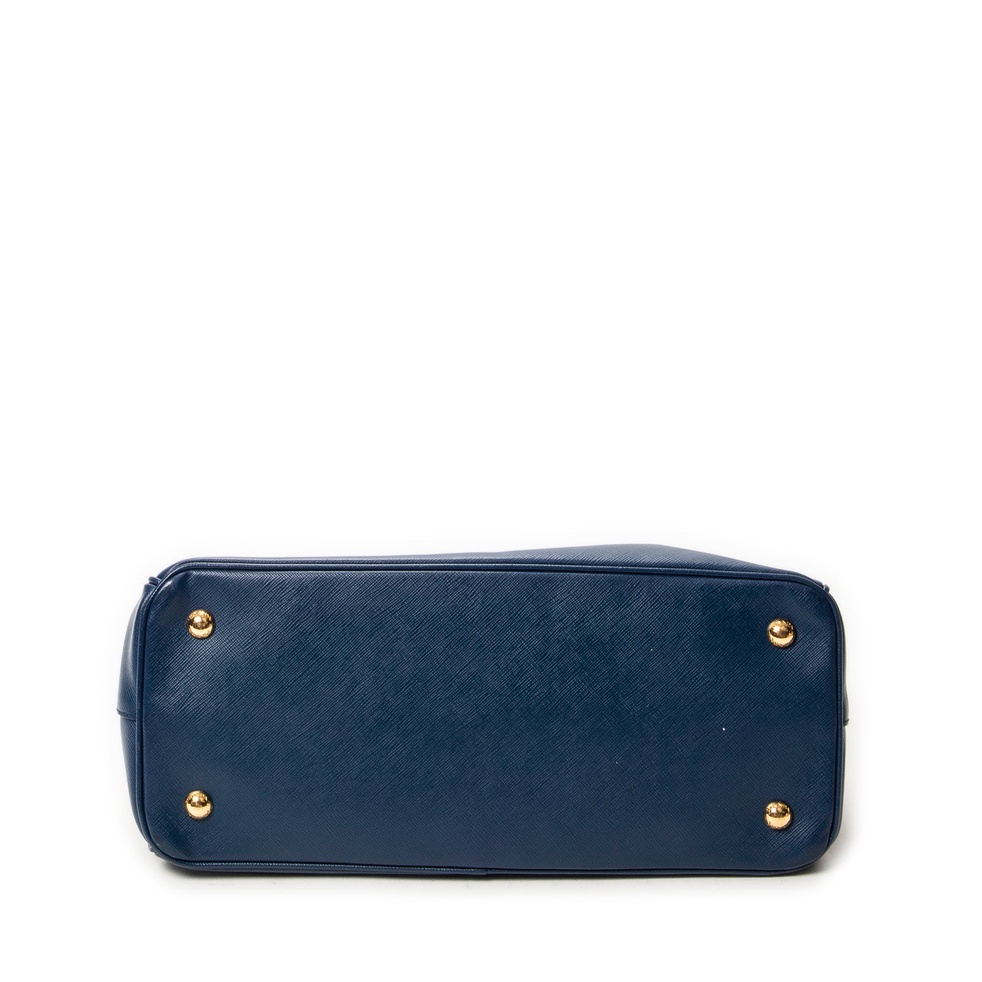 Shoulder Bag Medium Open Tote Navy Saffiano Leather