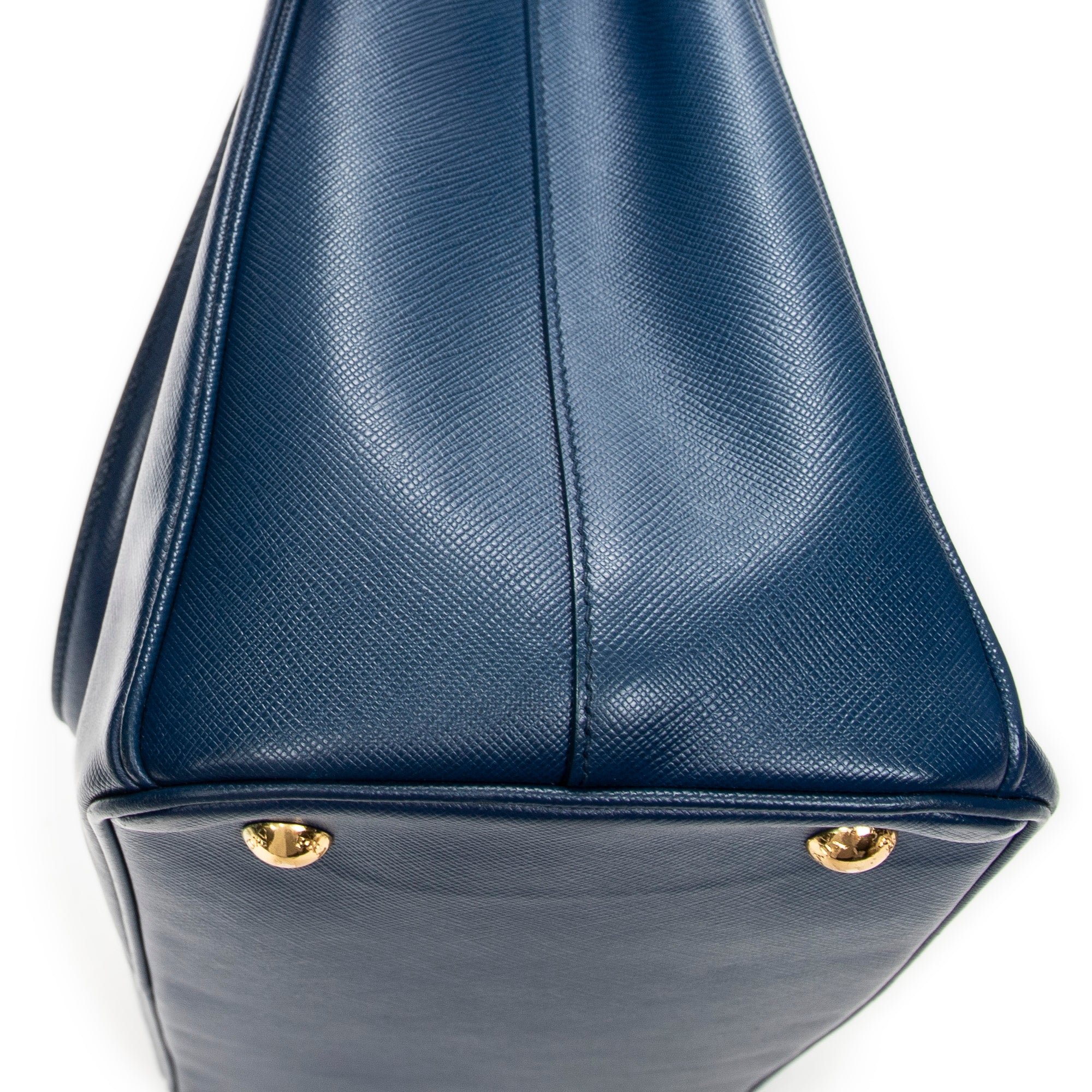 Shoulder Bag Medium Open Tote Navy Saffiano Leather