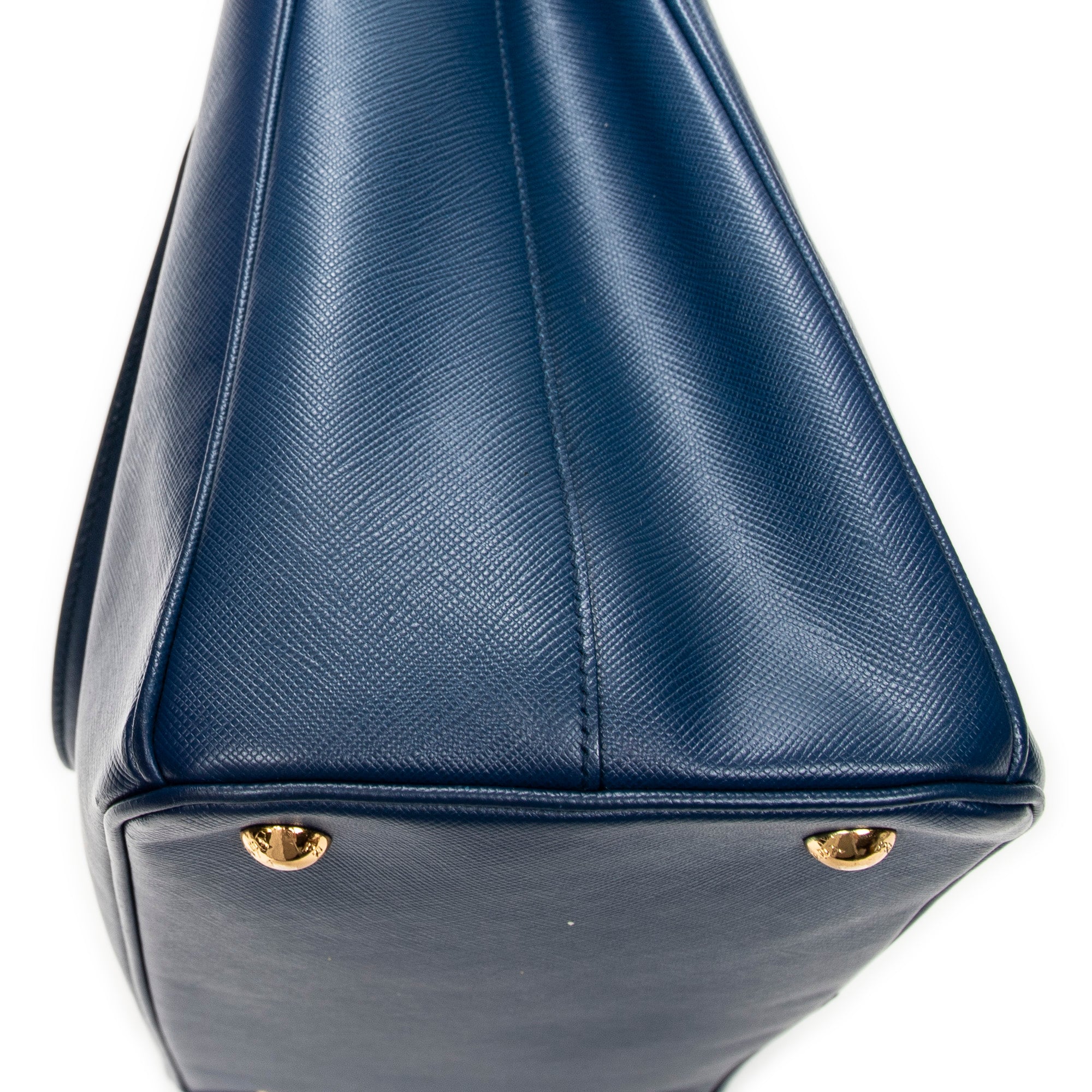 Shoulder Bag Medium Open Tote Navy Saffiano Leather