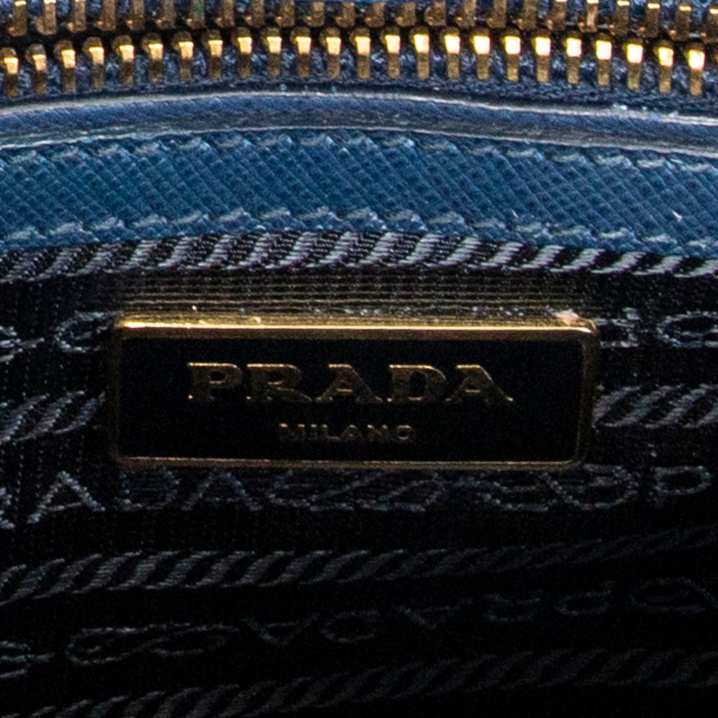 Shoulder Bag Medium Open Tote Navy Saffiano Leather