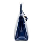 Handbag Kelly Retourne 32 Blue Electric Box Leather