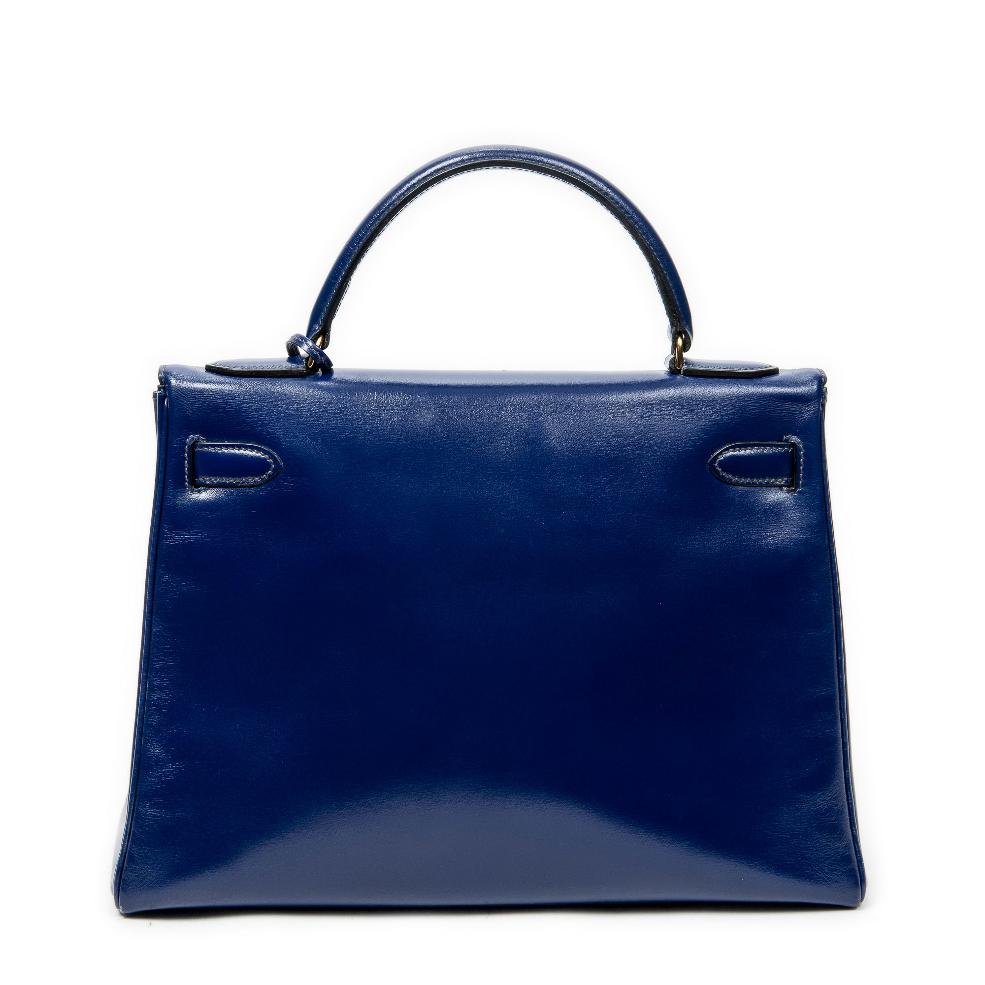 Handbag Kelly Retourne 32 Blue Electric Box Leather