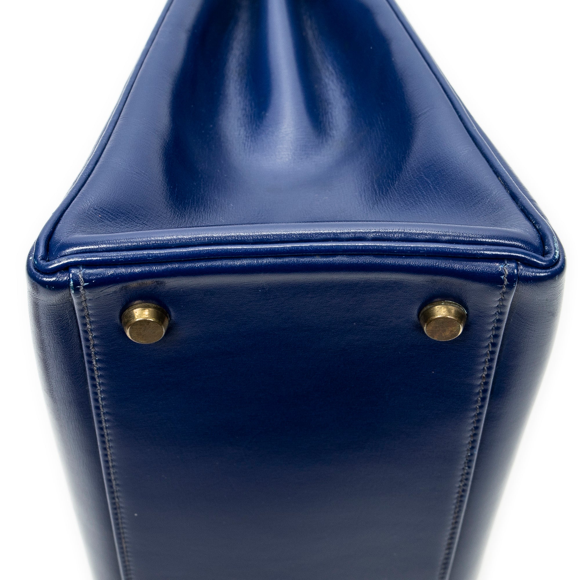 Handbag Kelly Retourne 32 Blue Electric Box Leather
