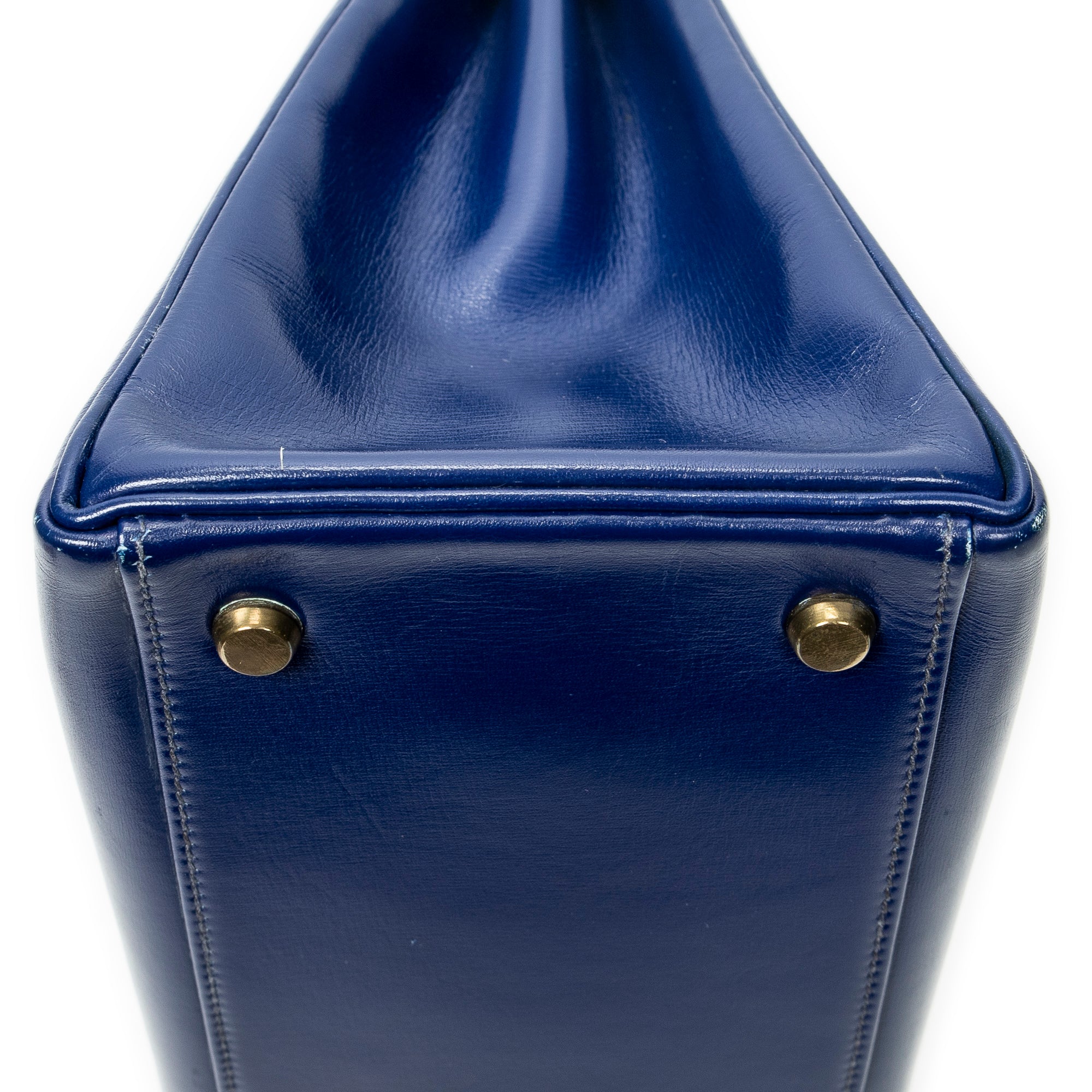 Handbag Kelly Retourne 32 Blue Electric Box Leather