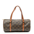 Handbag Papillon 30 Brown Monogram Canvas