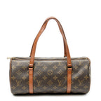 Handbag Papillon 30 Brown Monogram Canvas