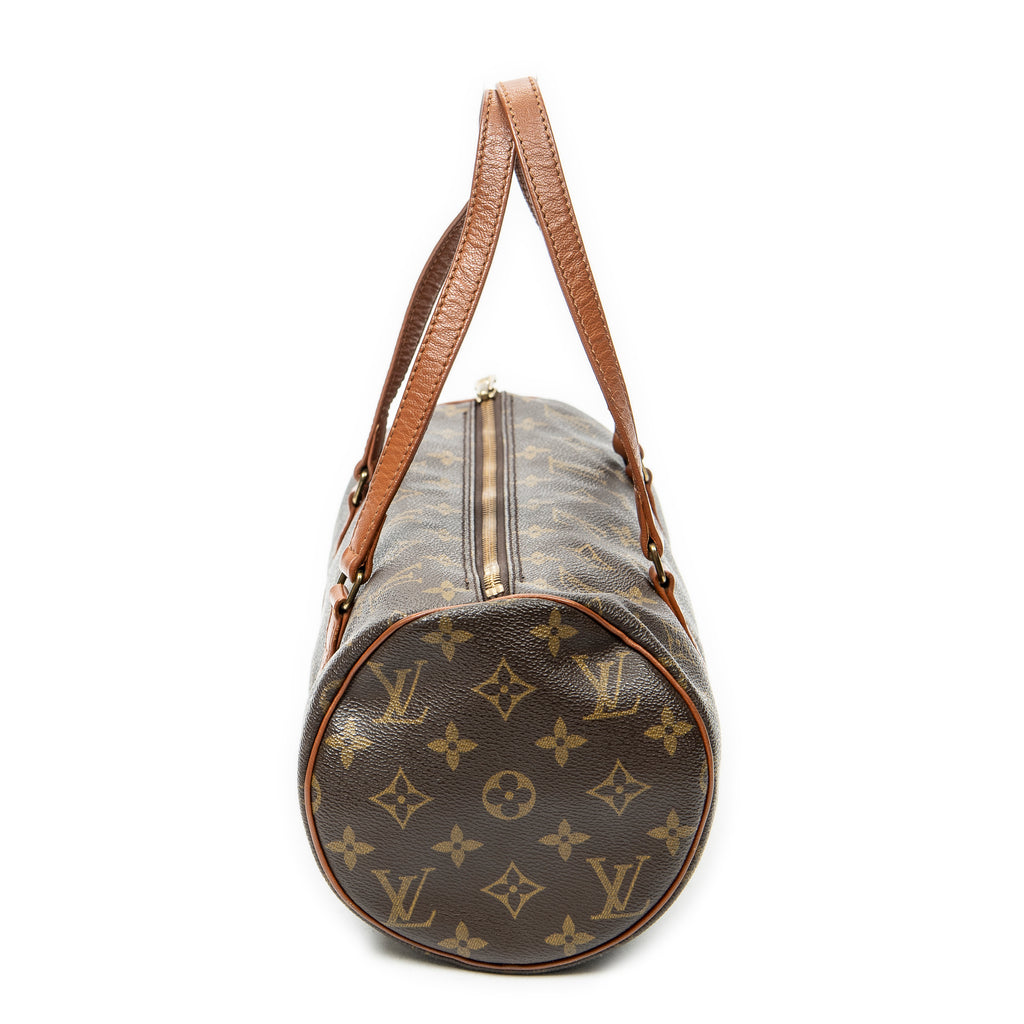 Handbag Papillon 30 Brown Monogram Canvas