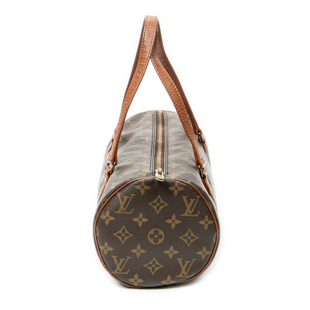 Handbag Papillon 30 Brown Monogram Canvas