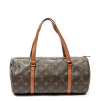 Handbag Papillon 30 Brown Monogram Canvas