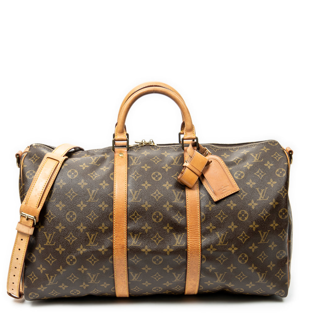 Travel Bag Keepall Bandouliere 50 Brown Monogram Canvas