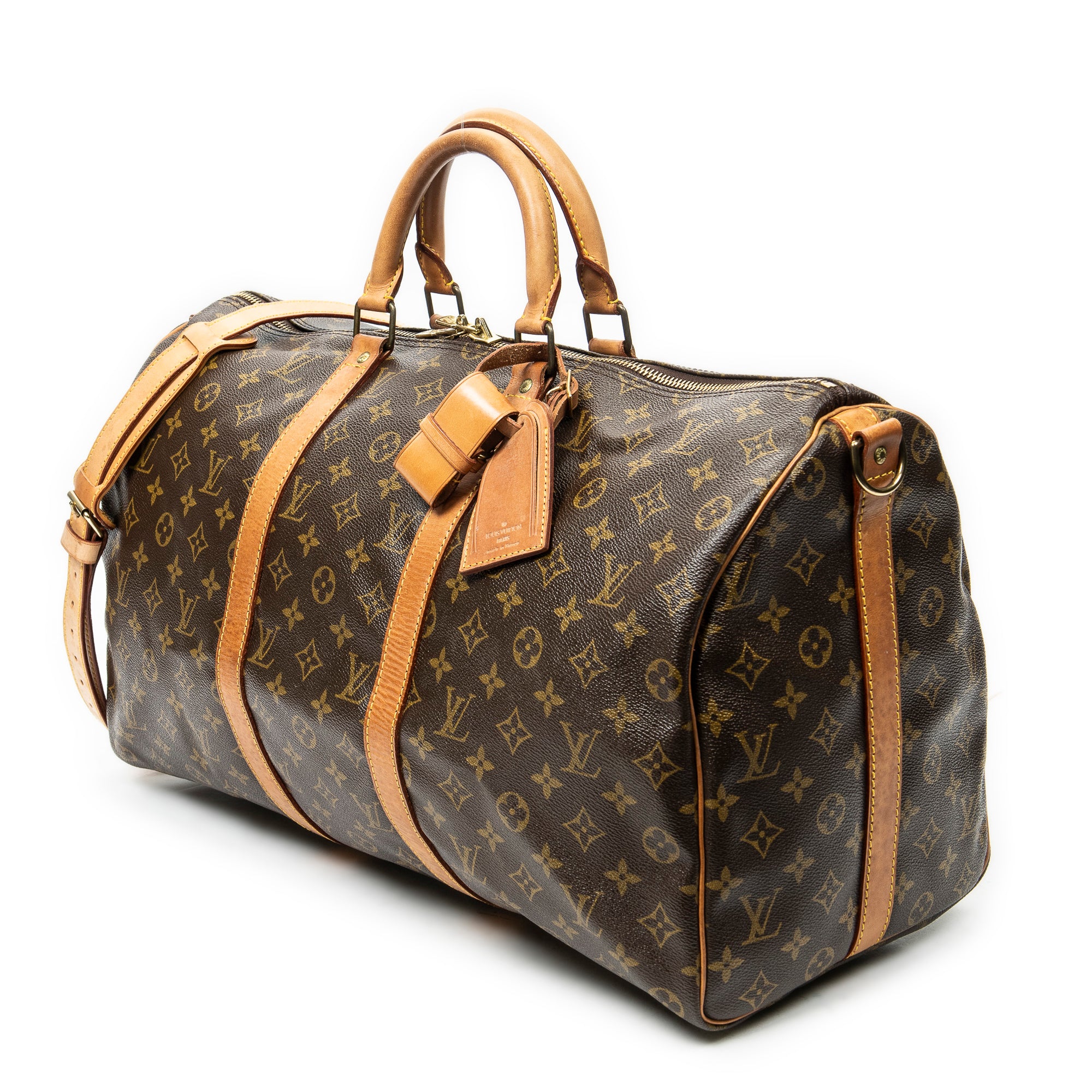 Travel Bag Keepall Bandouliere 50 Brown Monogram Canvas