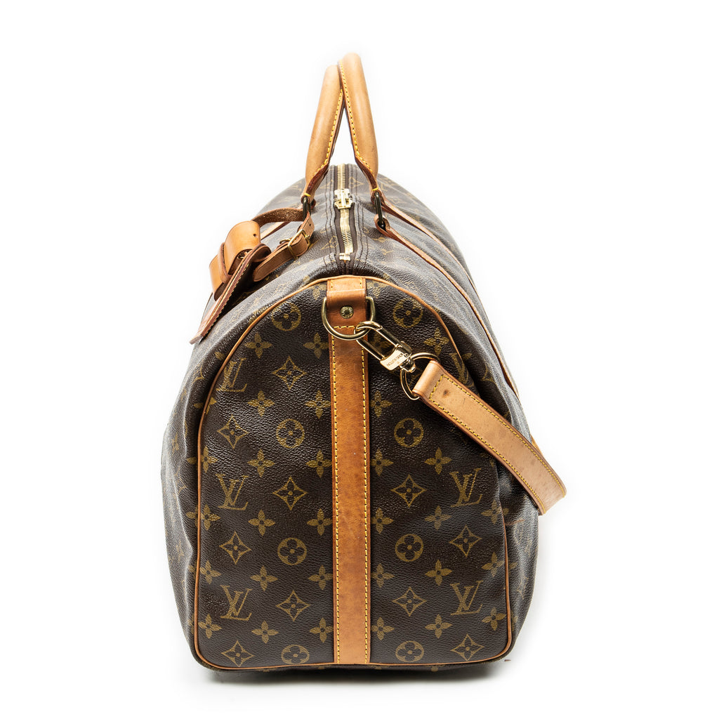 Travel Bag Keepall Bandouliere 50 Brown Monogram Canvas